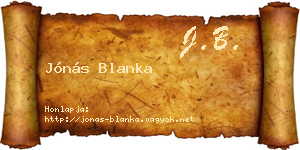 Jónás Blanka névjegykártya